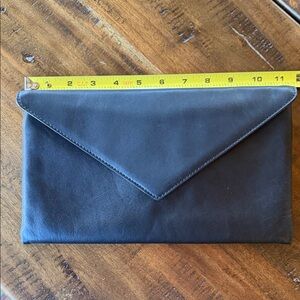 New With Tags J. Crew Black Clutch With Gold Zipper on Back 11 1/4” x 6 1/2”